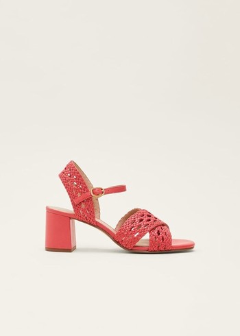 Phase Eight Weaveed Heels Coral USA | 2670853-TK